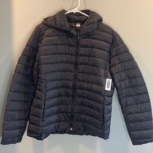 Old Navy Active Quilted Navy Blue Zip Up Jacket